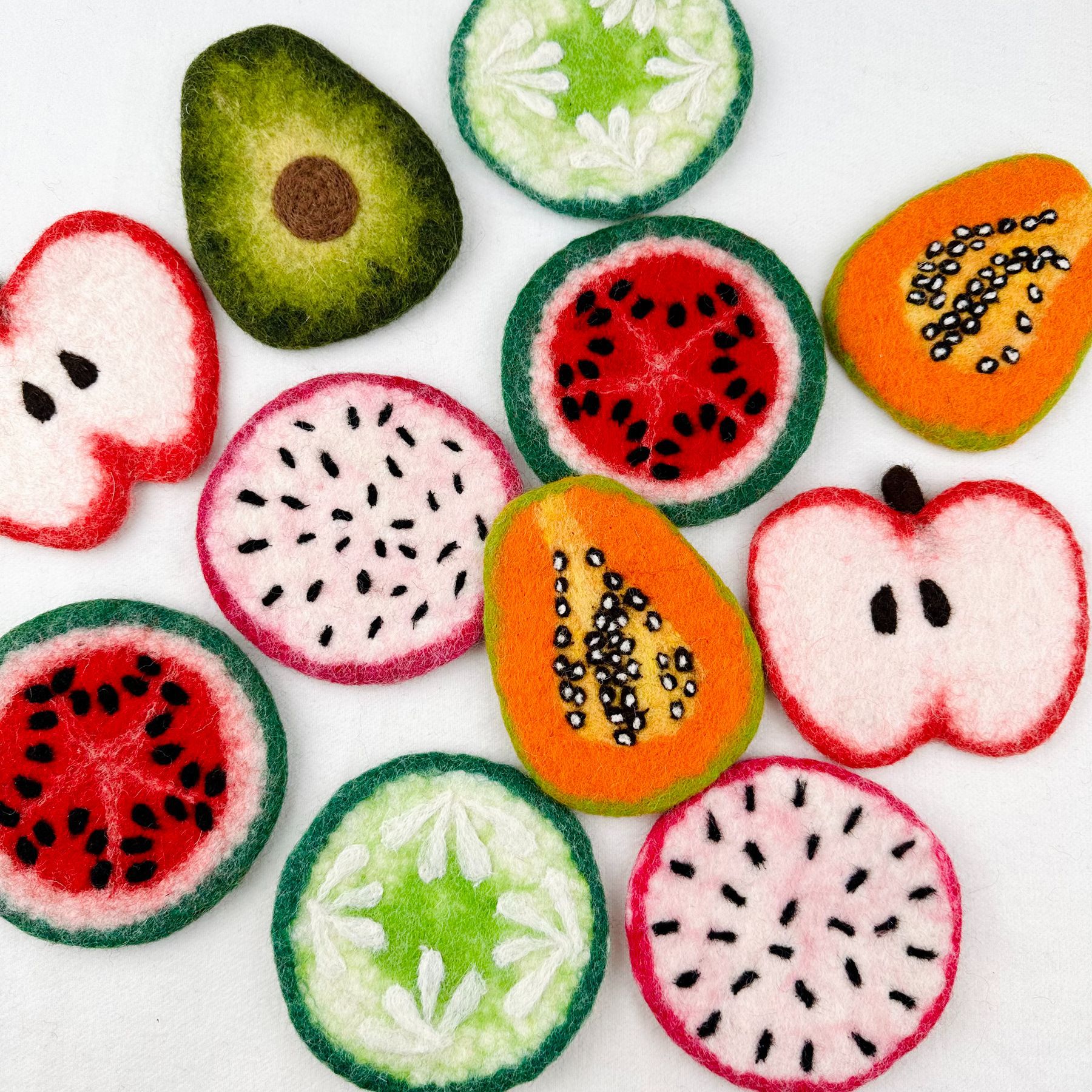 Handmade wool felt fruit coaster pot insulation mat