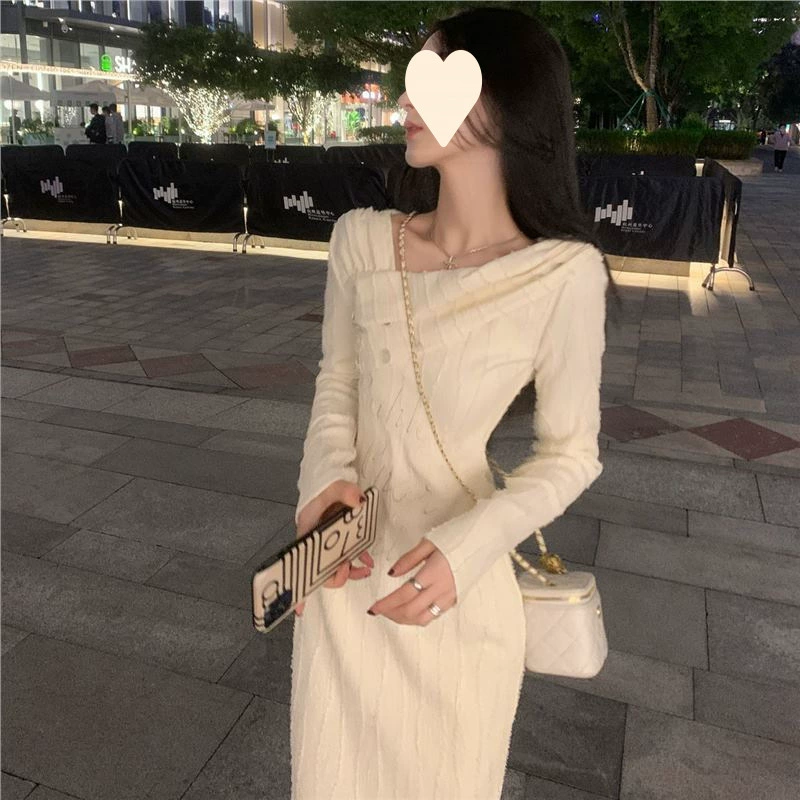 Платье деми-сезонное для подростков, французский стиль Chanel-style, твидовый вид, с длинными рукавами