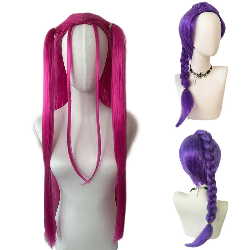 En stock, SKpop cazador de brujas transfronterizas, pelucas de milarumicos, cabello completo, trenzas de torsión en uno.