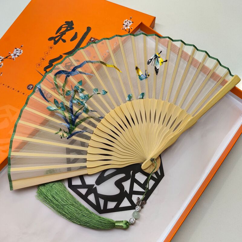 【卸売注文】蘇州刺繍扇子、刺繍扇子、古風女性扇子、中国扇子、工芸品ギフト扇子|undefined