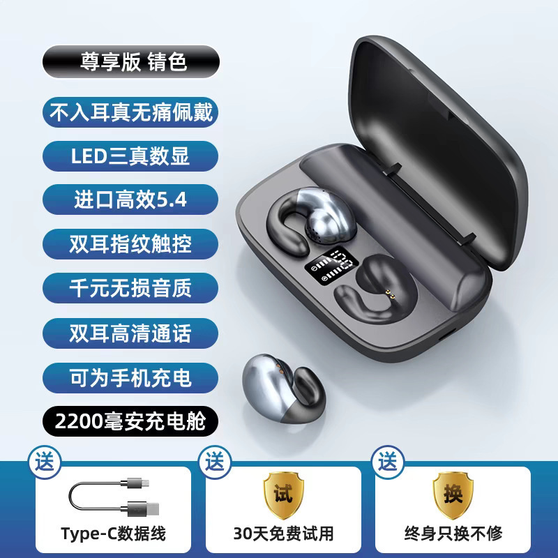 2025年新作 イヤークリップ式 骨伝導 非インイヤー Bluetooth ヘッドセット 超長バッテリー寿命 ノイズリダクション スポーツ ミュージック ハイクオリティ|undefined