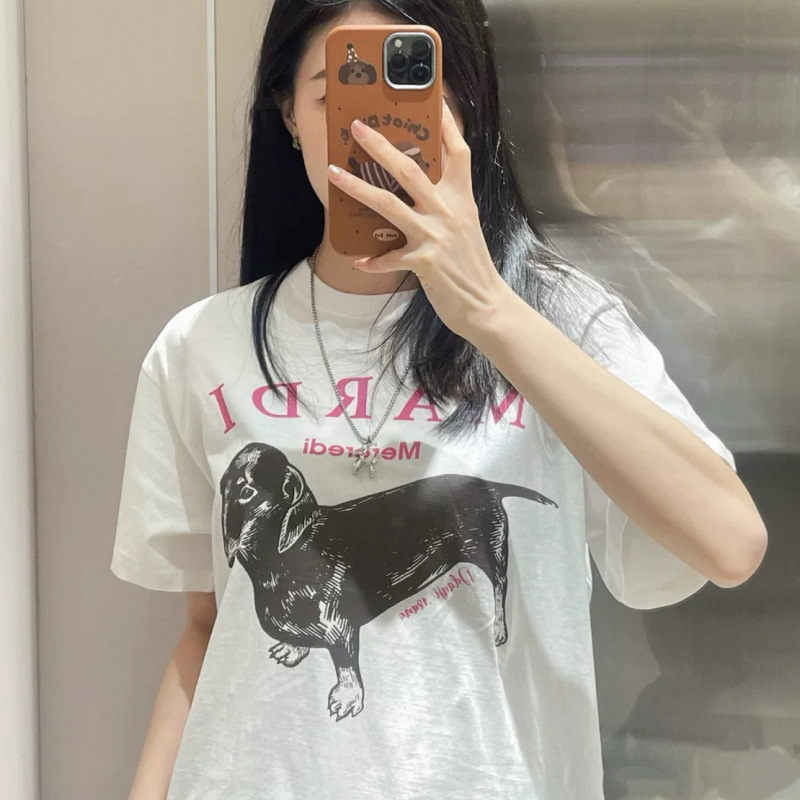 【2025新作】本物のマルディ半袖ゴルフダックスフントフラワーネックレスドッグゴールドハイシルバー同Tシャツ|undefined