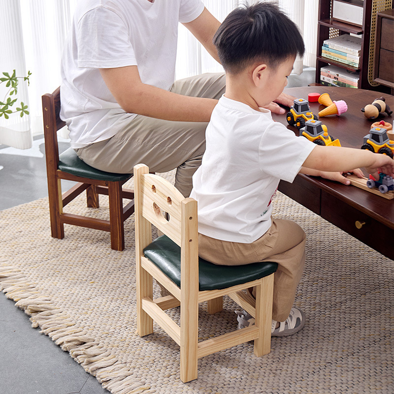 卸売無垢材スツール家庭用背もたれ小さな椅子シンプルなリビングルーム木製スツールロースツール子供の笑顔大人の小さなスツール|undefined