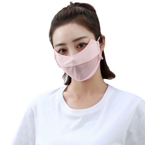 Ice silk sunscreen women's summer anti-UV gauze breathable mask driving cover full face protective nylon