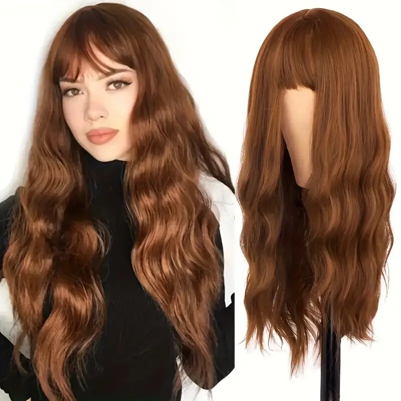 Tiktok Hot Selling Amazon European and American Fashion Multicolor Wig Hot Selling Curly Hair Wig Full Head Cover Big Wave