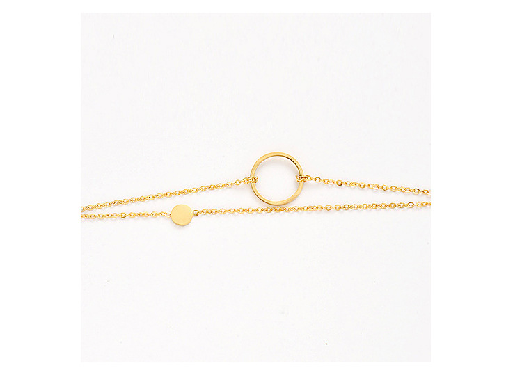 New Simple Ring Double Layered 14k Gold Stainless Steel Chain Bracelet Wholesale display picture 6