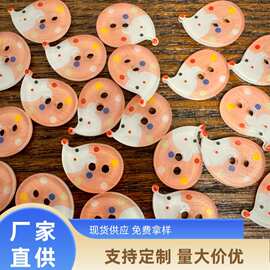 波点小刺猬卡通扣子手工diy制作树脂纽扣可爱手作衬衫扣子装饰扣