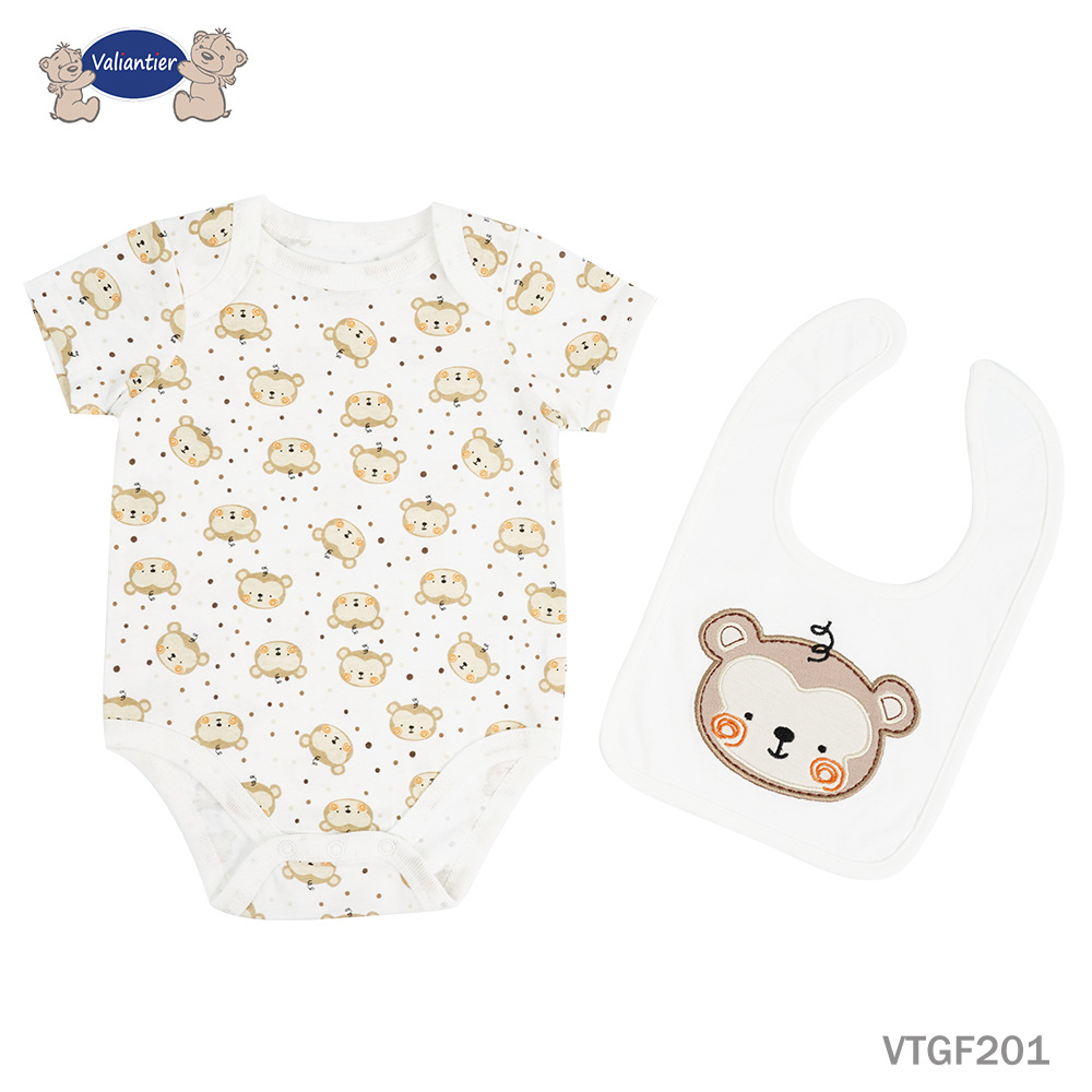 Verano recién nacido con toallas de saliva set dibujos animados lindos bebés ropa de mangas cortas bebés abrigo image 7