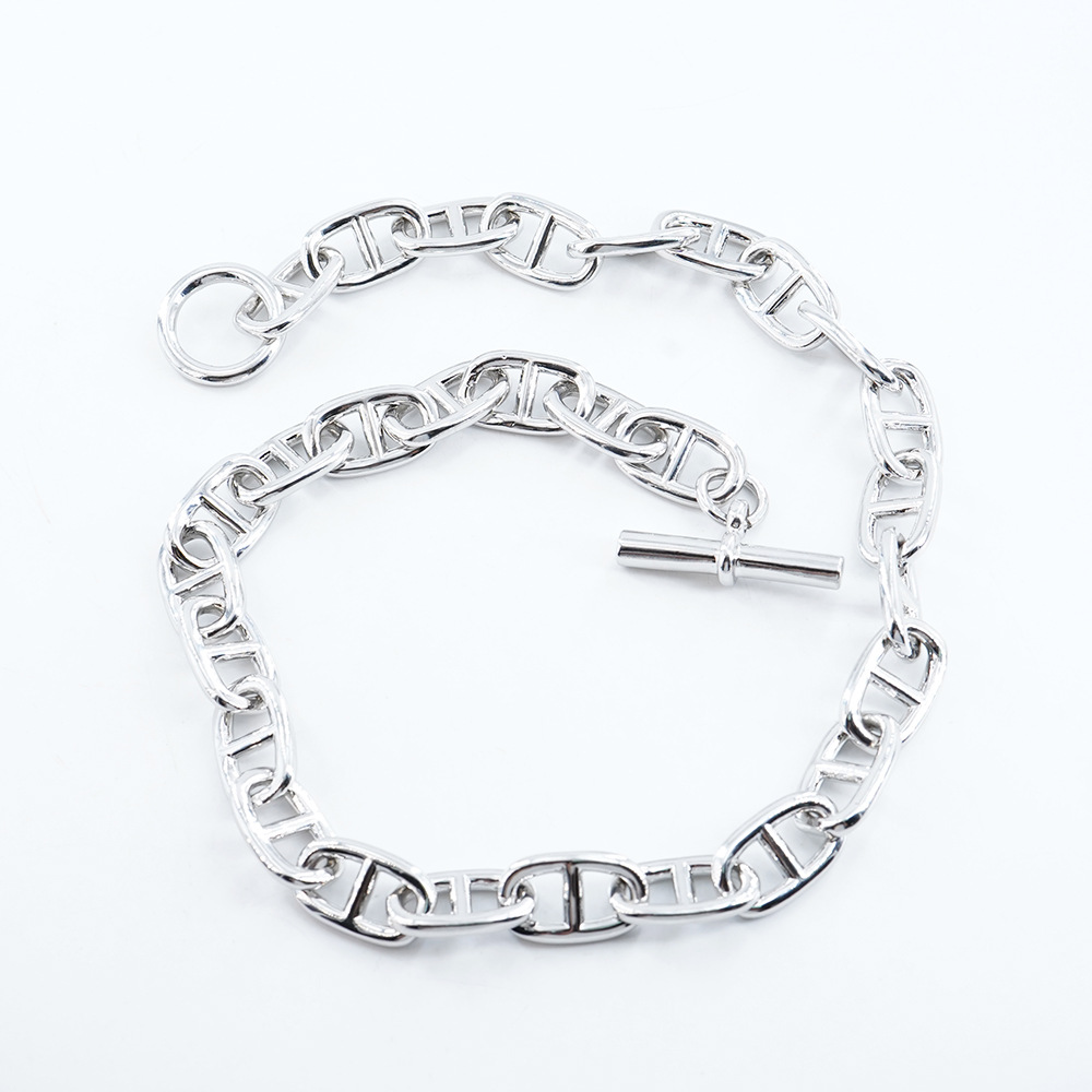 Pulsera de aleación con diseño de nariz de cerdo, estilo retro, resistente, con cierre OT, pulsera hip-hop, accesorio de mano personalizado para hombre, de moda, estilo celebridad de internet. image 8