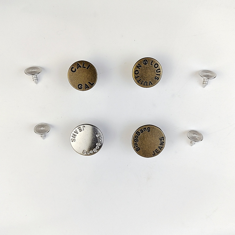 免缝可拆卸铜质钮扣15mm18mm工字扣可调节收腰免钉纽扣牛仔裤扣子