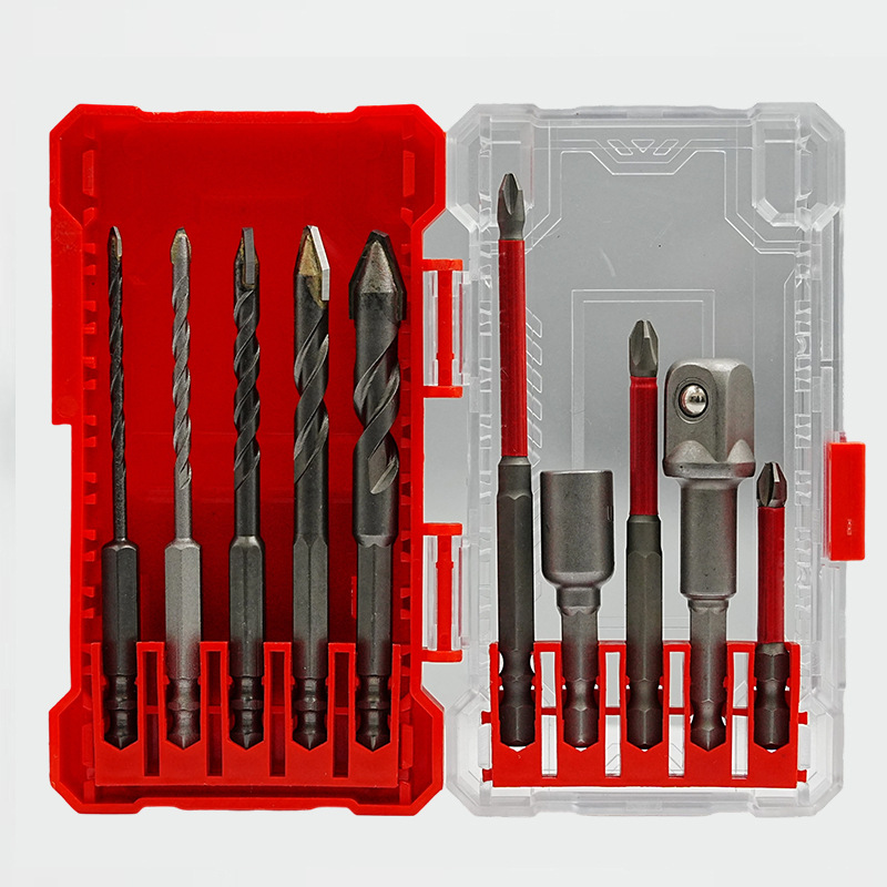 亚马逊热销10件组合套装多功能家用螺丝刀强扭矩十字批头强磁s2钢