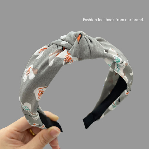 Floral Fabric Hair Band Lightweight Headband for Summer, Cute Student Style, Wide Edge Hair Accessory, Outdoor Hairpin, Korean Version