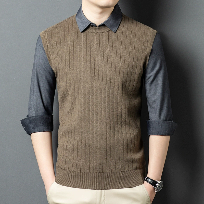 Сращивание мужских поддельных двух трикотажных рубашек весной новый тонкий лацканный воротник с длинными рукавами повседневный тренд топ для волос