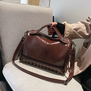 女包包2021新款潮流时尚气质单肩斜跨包软皮质感经典波士顿手提包