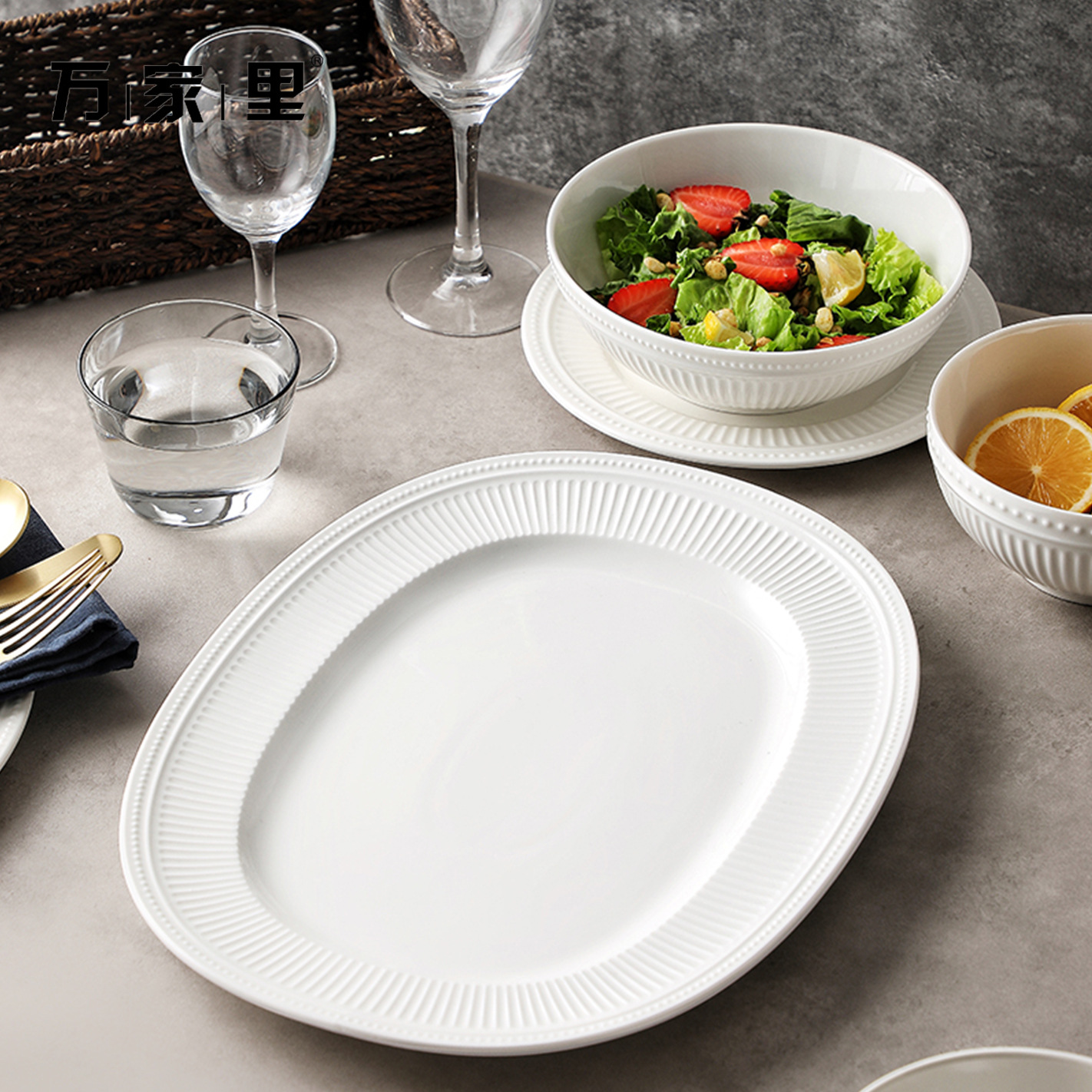 Conjunto de platos de cerámica de color sólido, tazón de arroz de cerámica doméstica, tazón de fideos, tazón de sopa, platos de verduras, platos creativos de comida occidental, platos de hotel, porcelana