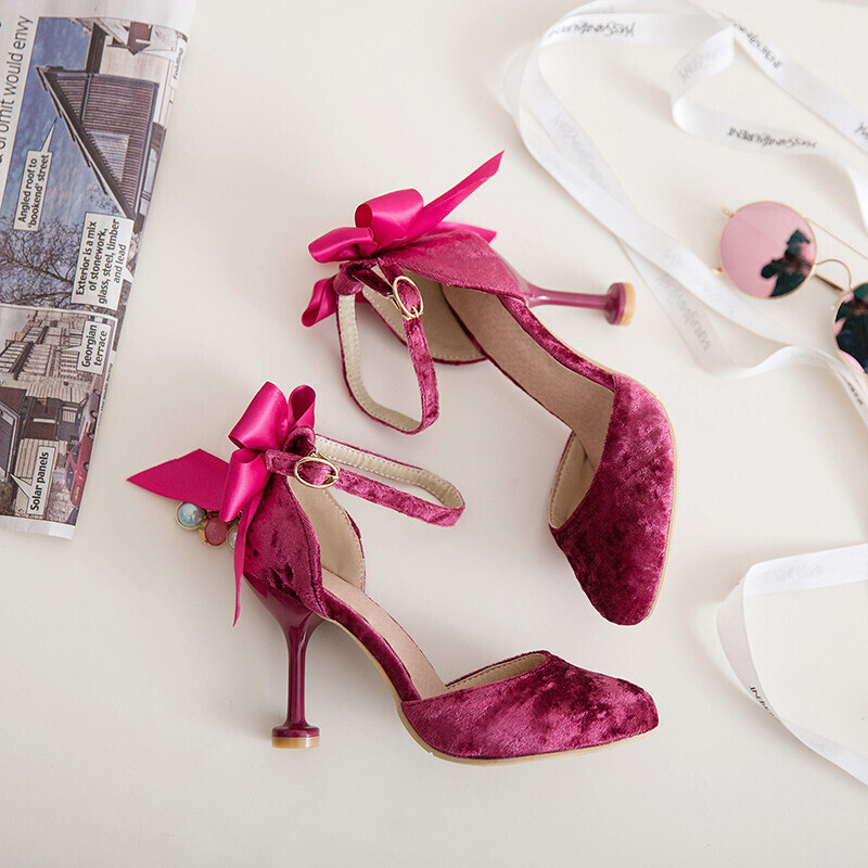 Girls' Small Model Show Shoes Children's Little Princess Girls High Heels Medium and Large Children's Stiletto Heel Dress Leather Shoes