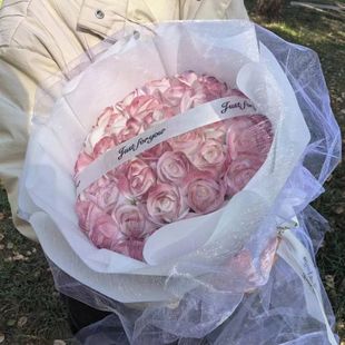 Y Crushed Ice Blue Rose Bouquet Black Knight Rose Gift for Girlfriend or Boyfriend Valentine's Day Gift Soap Flower L
