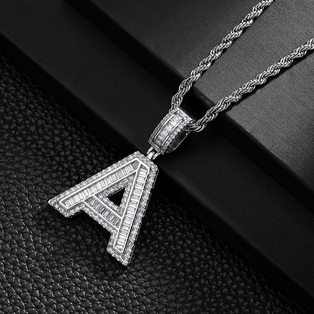 Hip-hop cross-border colgante de letras azúcar de cristal collar de zircon explosión ins joyería personalizada nicho diseño colgante para hombres y mujeres