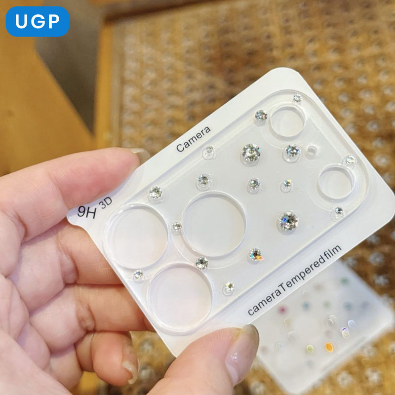 Ins-Style Fairy Lens Film with Handmade Rhinestones in Dazzling Colors Suitable for iPhone 17/17 Pro Max