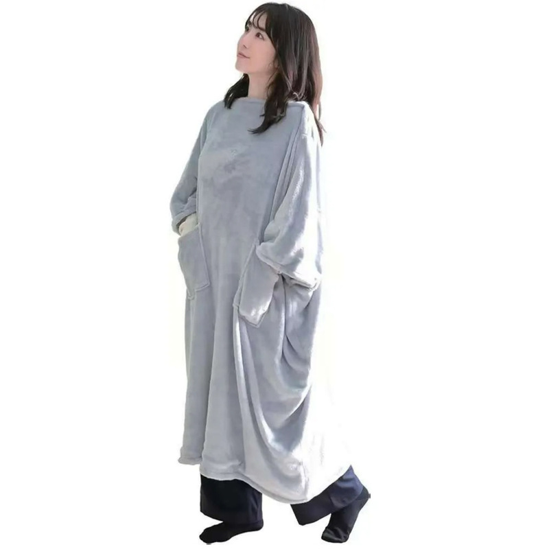 Amazon Usb5 Zone Heated Hooded Lazy Blanket European and American Thickeneded Heating Wearable Blanket USB Heated Bathrobe