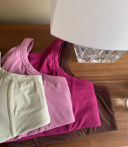 Berry Red Shoulder-cut Yoga Wear Underwear Threaded Elastic Fashion Personality Sexy I-shaped Back Fitness Bra