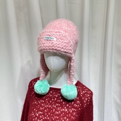 秋冬の毛の耳の雷の前線の帽子の女性の秋冬の日系は色の甘い毛のボールのニットの帽子にぶつかって厚い保温の帽子をかぶせます。