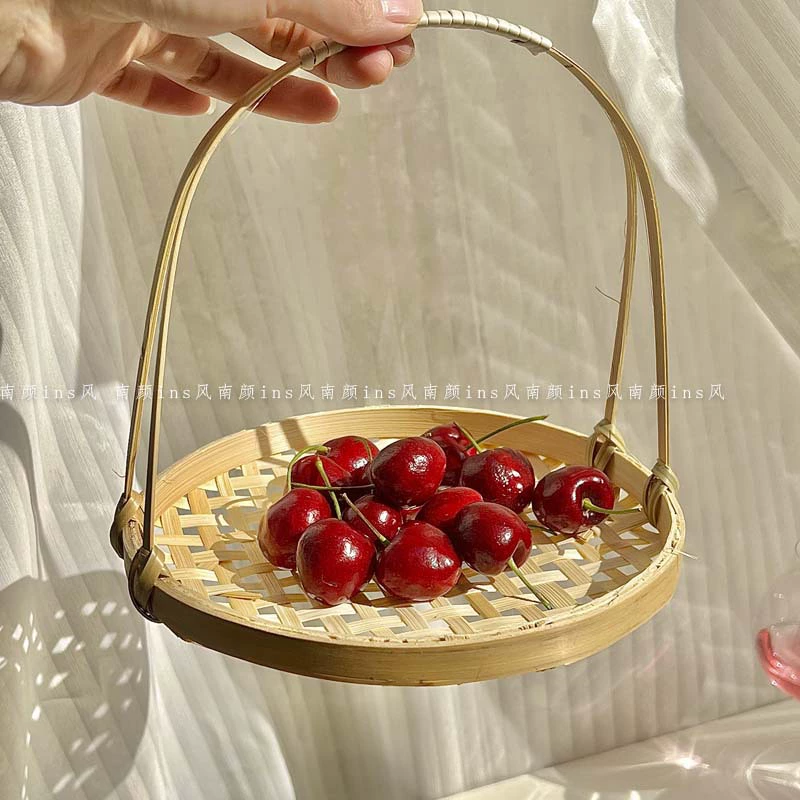 Маленькая бамбуковая корзинка для столовых приборов, закуски, корзина для картофеля, корзина для жарки, китайский стиль, дим сам