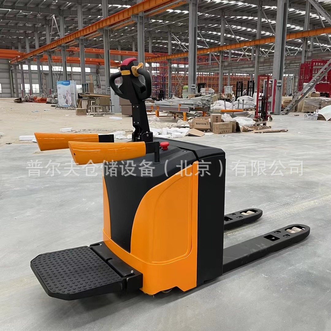 非标加长加宽货叉站驾式电动托盘搬运车地牛电牛纸卷纸筒电子转向