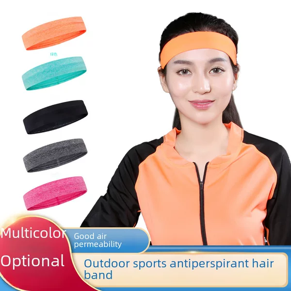 Cross-Border Sports Headband Sweat-Absorbent Fitness Yoga Cycling Running Silicone Antiperspirant Head Protection Non-Slip Headband Sports Headband