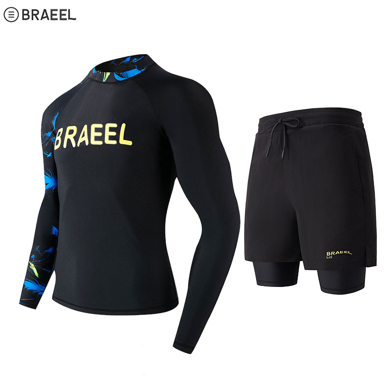 South Korea diving suit men's sunscreen swimsuit long-sleeved trousers split quick-drying surfing plus size snorkeling jellyfish suit suit