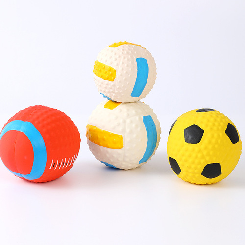 Popular Japanese and Korean high-elastic cotton-filled high-quality latex pet toys, football and rugby sounding latex toys