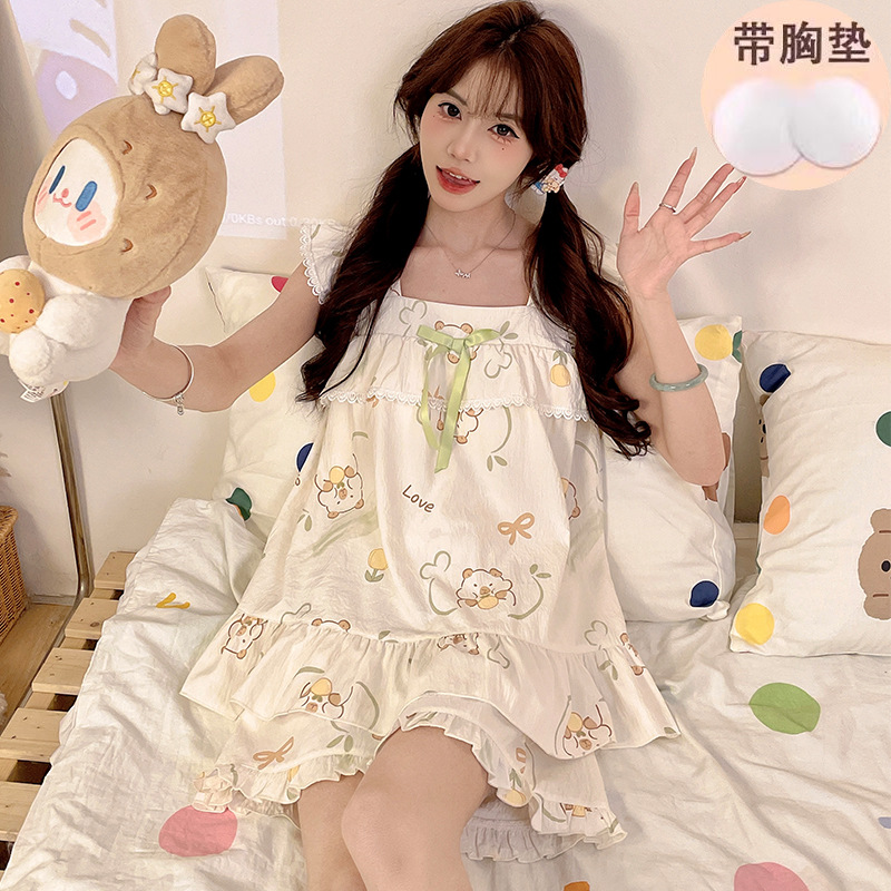 2026夏季（群文件28批） 天丝爽棉带固定胸垫夏季新款睡衣