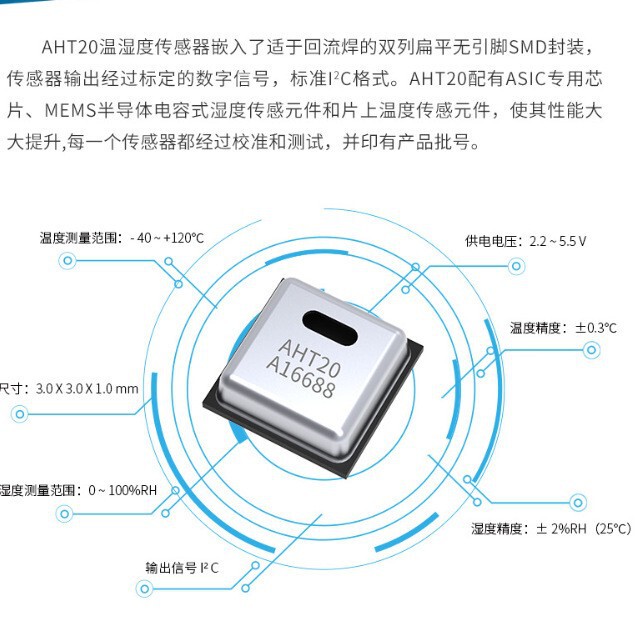 Aht20 Temperature and Humidity Sensor Can Replace Dht11 Digital I2C Signal Patch for Temperature Detection and Temperature Control