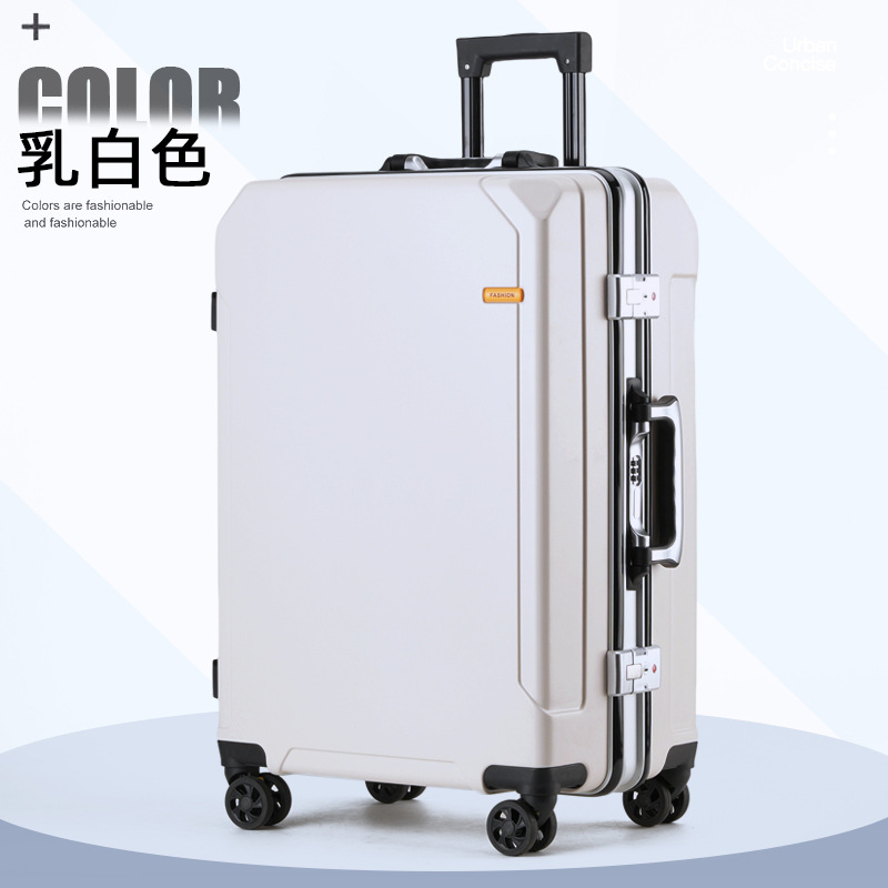 Caja de barra de tracción, maleta de marco de aluminio, maleta de viaje con ruedas universales para hombres y mujeres, nueva caja de cifrado de gran capacidad, maleta de negocios