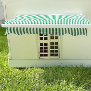 Doll House DIY Cabin Mini Handmade Model Outdoor Scene Outdoor Toys Stripesd Awning Awning Model