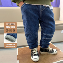 儿童2025冬季新款牛仔裤韩版潮儿童长裤子中小童修身弹力小脚裤洋