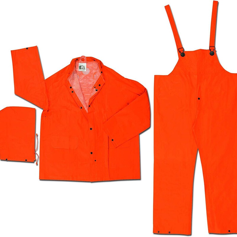Customized Raincoat and Rain Pants Heavy-Duty 0.35mm Overalls Suit Fluorescent Orange Three-Piece Overalls Raincoat Suit Customized Raincoat and Rain Pants Heavy-Duty 0.35mm Overalls Suit Fluorescent Orange Three-Piece Overalls Raincoat Suit