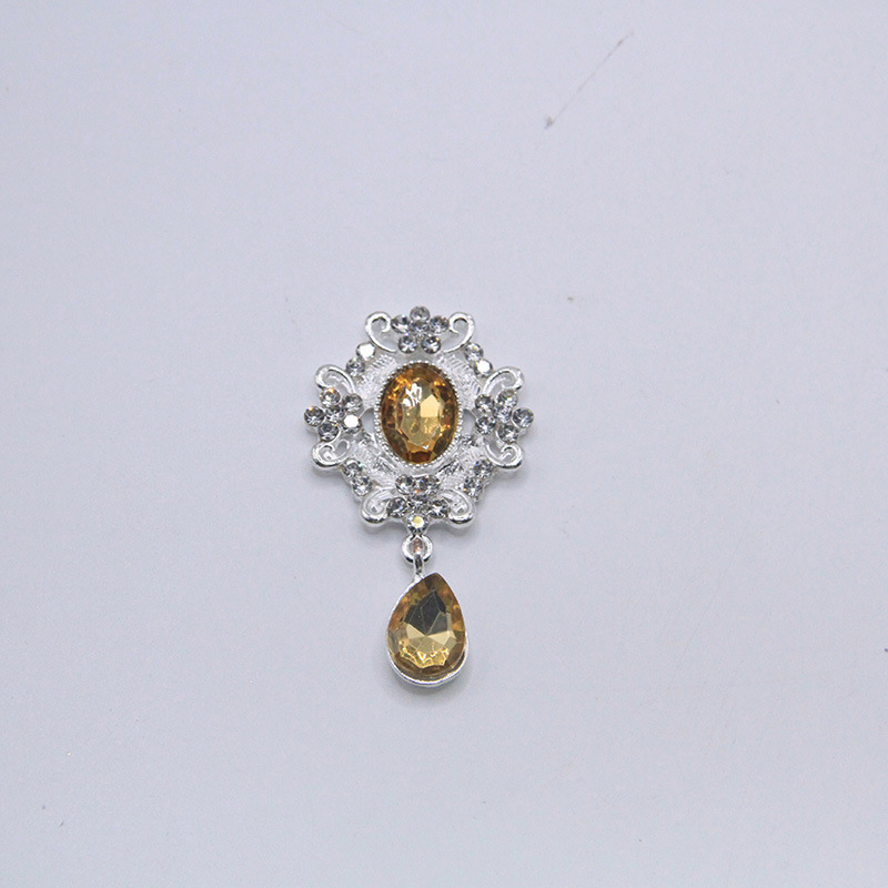 热销45*25mm合金水滴珍珠水钻胸针吊坠手工服饰服装饰品配件批发|undefined