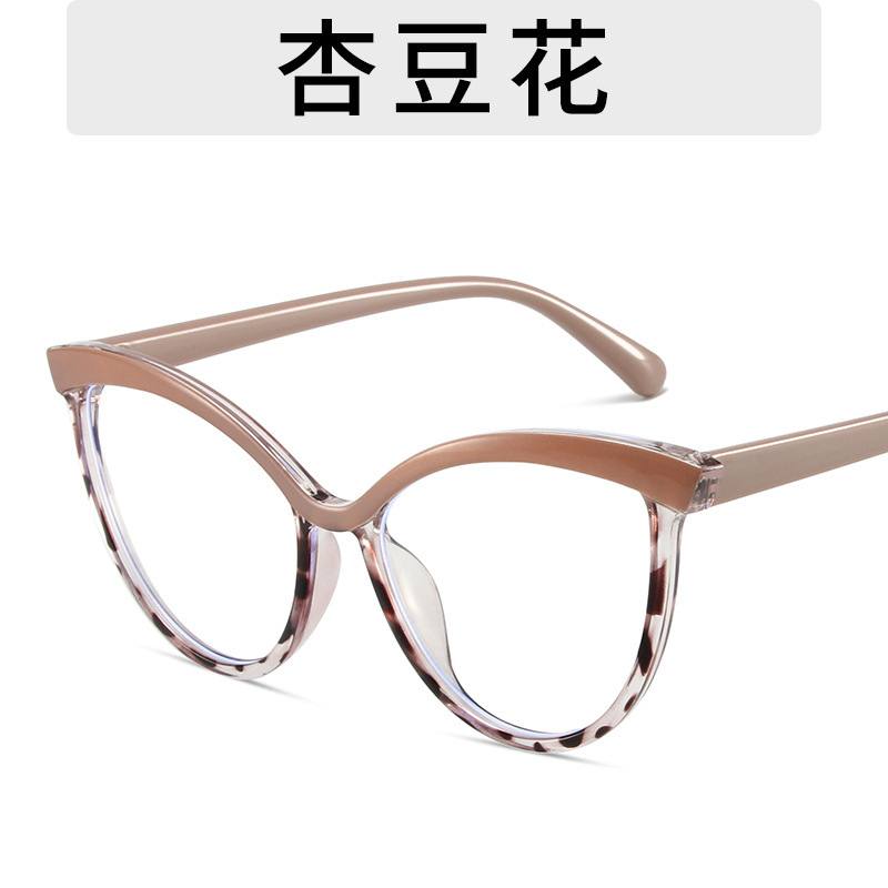 TR90 anti-azul claro gafas lisas ceja ins internet celebridad estilo ojo de gato gafas marco personalidad europea y americana transfronteriza color a juego gafas marco