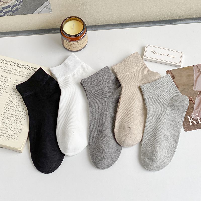 Men's Socks Spring and Summer Combed Cotton Simple Short Socks Men's Sweat Absorbing Breathable All-match Boat Socks Short Socks Zhuji Socks Men