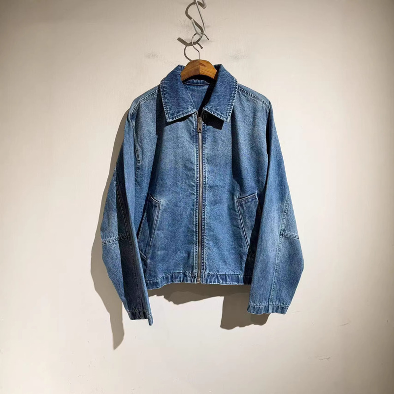 Paris Correct Version 25 New Model Distressed Zipper Denim Jacket Unisex Paris Correct Version 25 New Model Distressed Zipper Denim Jacket Unisex