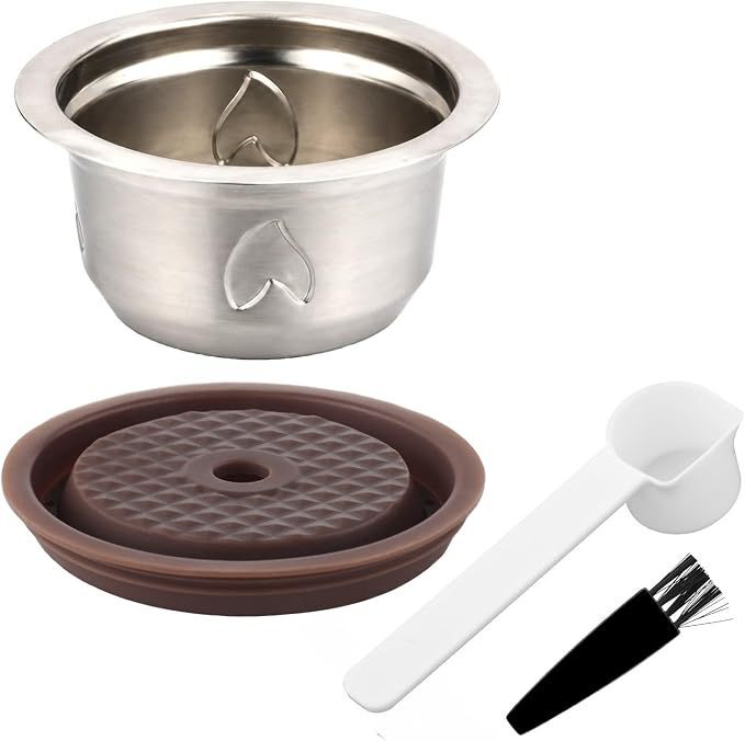 Recyclable Refillable Stainless Steel Coffee Capsule Shell Compatible with Nespresso Vertuo Coffee Machine Filter Shell