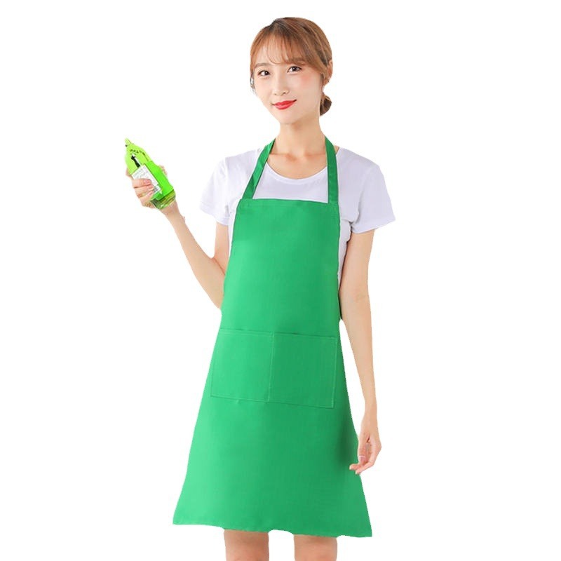 Hanging Neck Advertising Douyin Live Cotton Apron with Embroidered Logo for Home Kitchen Waterproof and Oil-Proof Coverall Cross-Border