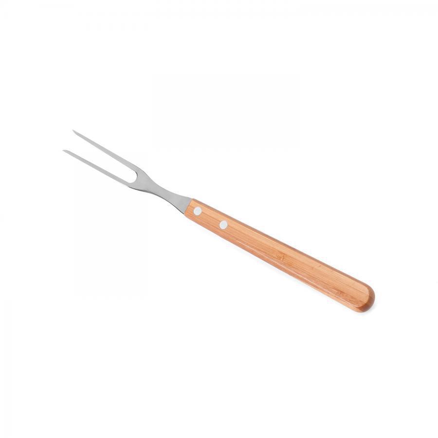 Juego de 6 piezas, delantal, bolsa de tela, juego de barbacoa de acero inoxidable, cuchillo y tenedor con mango de madera, herramientas para exteriores, juego grande de barbacoa