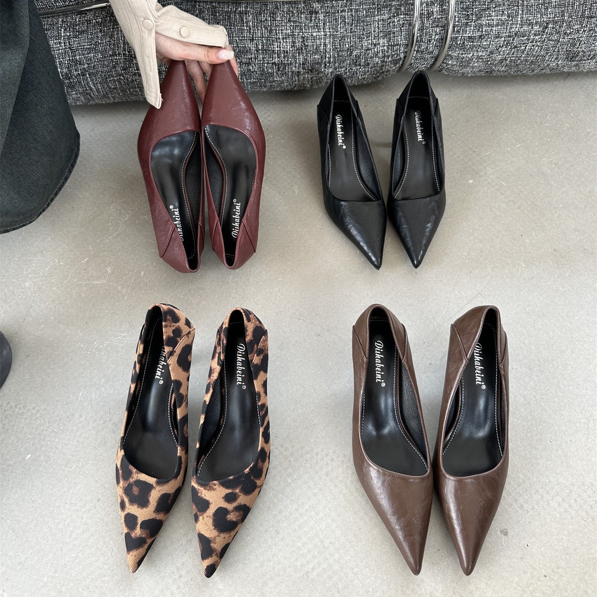 Black high heels 3cm soft leather soft bottom work shoes for women standing for a long time not tired feet interview work kitten heel shoes