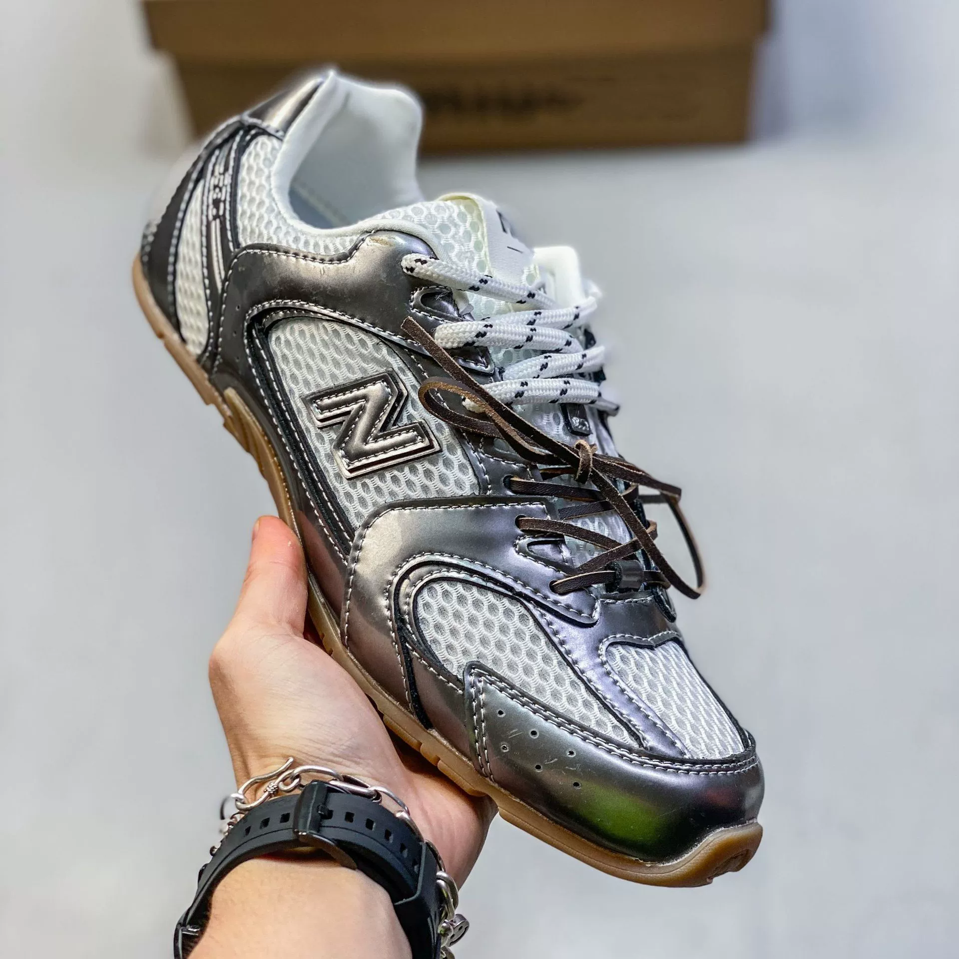 Женские кроссовки (Pure Origin NB530 Miu Deshu) дышащая сетка, ретро повседневные для бега