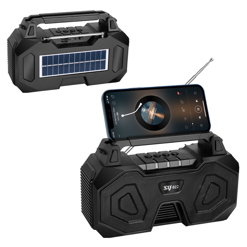 新しい太陽エネルギーbluetoothスピーカー私型携帯電話スタンドfm屋外ポータブルラジオ音響源工場|undefined