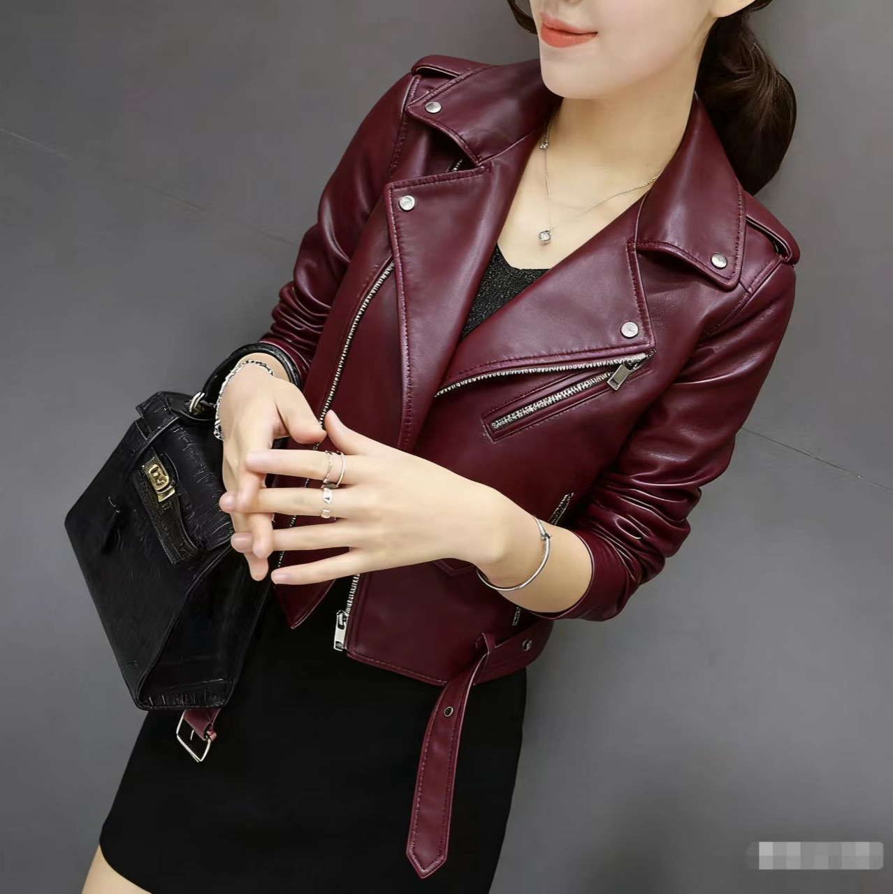 Factory direct sales of women's autumn new style coats on Tmall, long-sleeved leather jackets for women, dropshipping available.
