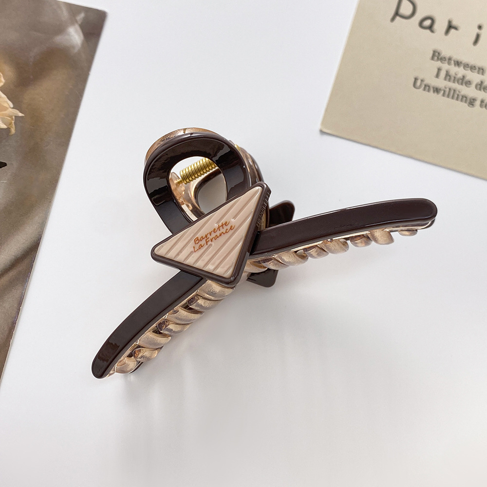 Unisex 11cm large shark clip Triangle clip letter hair clip fashion hair clip back head disc hair clip_voghion.com