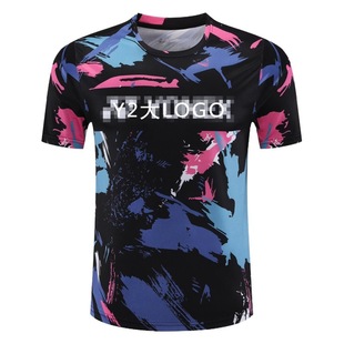 Wholesale badminton clothing men's and women's short-sleeved quick-drying breathable running uniform children's sportswear competition suit 22081